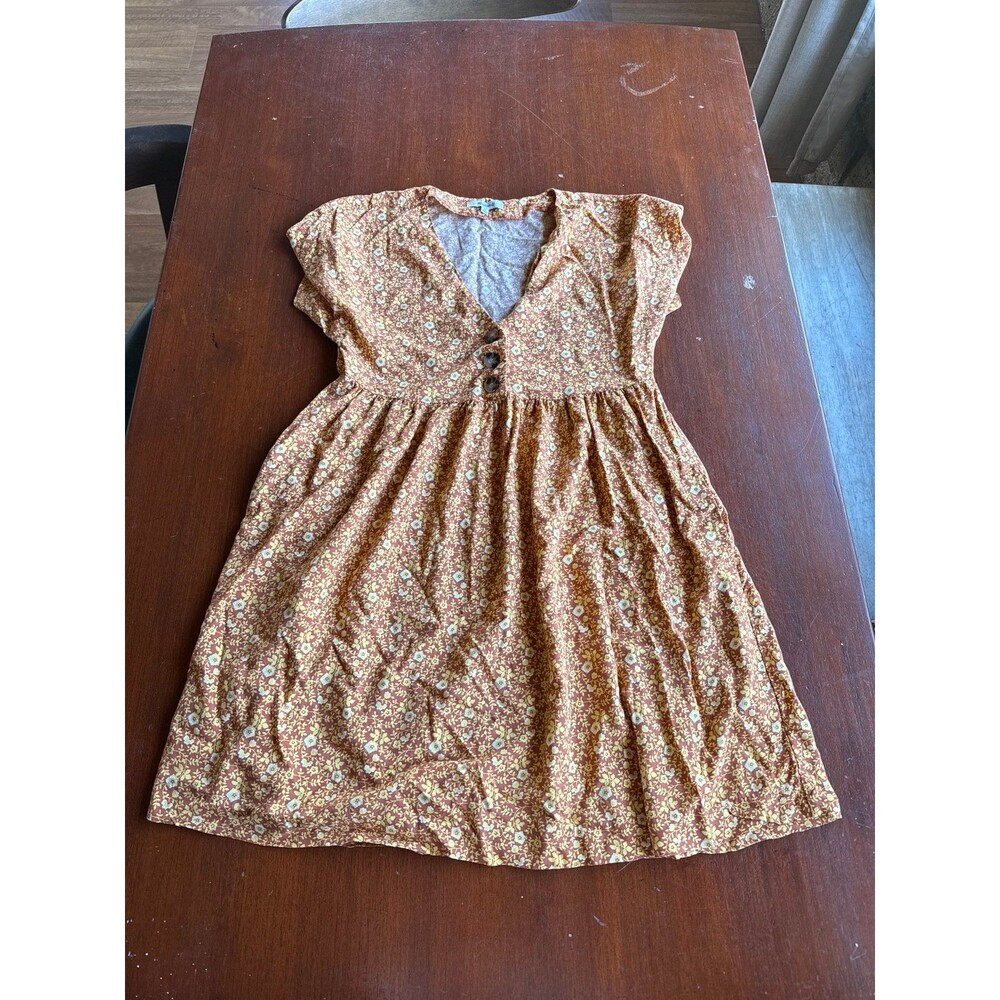 MADEWELL GOLD YELLOW FLORAL EMPire Dress